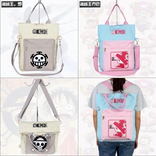 One Piece Skull Law Cross body Bag Men Women Hanabags Messenger Bags Chopper Shoulder Bag Cartoon Anime School Bookbags Tote