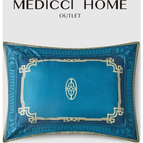 Medicci Home Cushion Cover Silky Oriental Flower Bird Building Embroidery Throw Pillow Case Luxurious Artistic Coussins 35x50cm