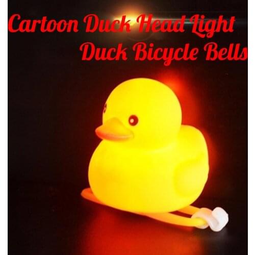 2019 Children Cartoon Toy Duckling model toy Duck Head Light Shining Duck Toy Bells Handlebar Bicycle Accessories