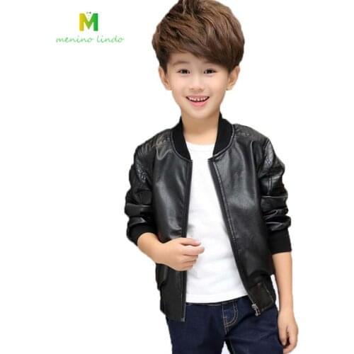 Baby boys PU leather jacket 1-13T children spring long sleeve coat kids winter velvet jacket boys cool warm coat boys clothing