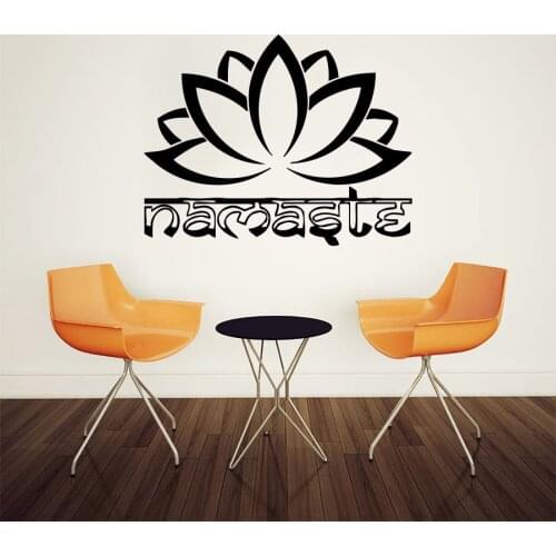 Home Living Room Vinyl Wall Stickers Indian Yoga Lotus Flower Buddha Mandala Wall Decal Posters Meditation Ornament Murals S-112