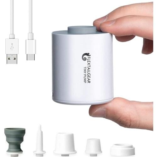 FLEXTAILGEAR Tiny Pump Portable Rechargeable Air Pump Air Compressor Quick Inflate Deflate for Camping Hiking Floats/Air Bed etc