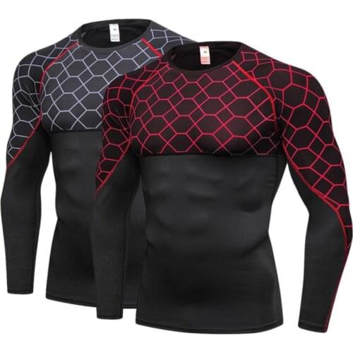 Man Quick Dry Compression Shirt Long Sleeves T Shirt Plus Size Fitness Clothing Solid Colorquick Dry Bodybuild Fitness Shirt