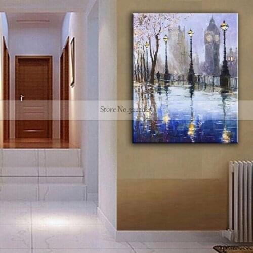 Canvas painting Hand Painted Abstract Landscape Oil Painting Pictures On Canvas Wall Art Paintings Butterfly For Home Decor