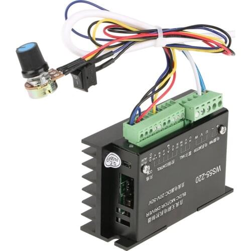 WS55-220 DC Motor Driver Controller with cable DC 48V 500W CNC Brushless Spindle 3 Phase BLDC Motor Driver Controller