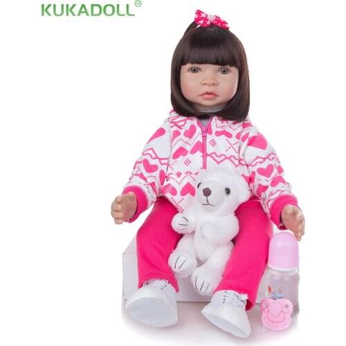 KUKADOLL 60 CM Reborn Baby Doll Children Collection Toy Baby Toddler Accessories Free Beautiful Doll For Kid Birthday Present