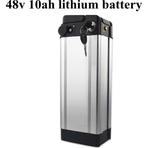 Lithium Battery 10Ah 48V E Bike Battery Pack Shallow Shell with BMS for Electric Bicycle Mountain Bike Electric Bike+2A Charger