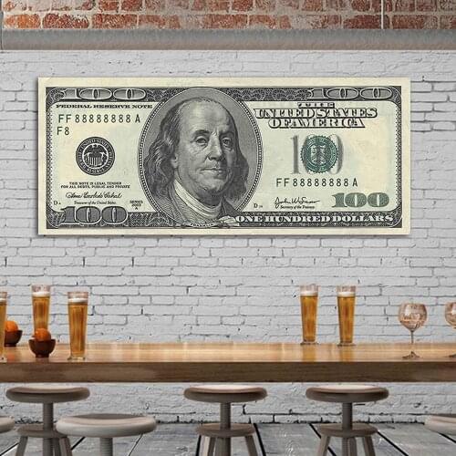 Modular Canvas Painting Home Decor Large Version 100 Dollar Bill Pictures 1 Panel Modern Printed Poster For Living Room Wall Art