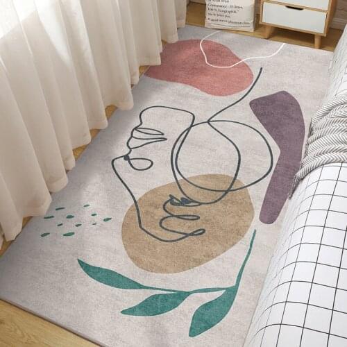 Washable Rug Carpets for Living Room Bedroom Geometric Non-slip Modern Kids Play Floor Parlor Mats Area Rugs Girls Room Decor
