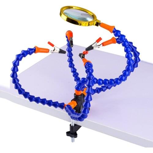 Bench Vise Table Clamp Soldering Station with 5 Claws Soldering Iron Holder Welding Station Aux Repair Third Hand Tool