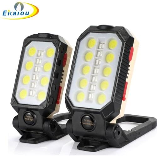 2021 New COB Working Lamp Potable Powerful LED Flashlight Multi- Function USB Rechargeable Camping Lantern with Magnet Design