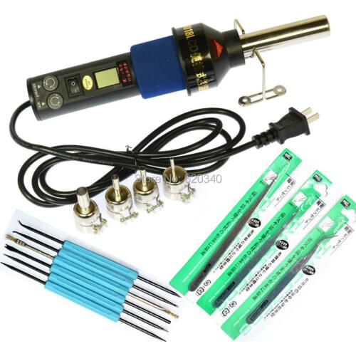 450W 450 Degree LCD Adjustable Electronic Heat Hot Air Gun Desoldering Soldering Station IC SMD BGA + 4 Nozzle +Fluxing Tools
