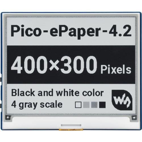 4.2inch Pico expansion board,black/white e-Paper ink screen,400×300,4 Grayscale, SPI,Ideal for shelf labels,instruments