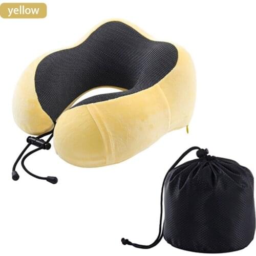 Travel U Shaped Memory Foam Neck Pillows Soft Slow Rebound Space Travel Pillow Solid Neck Cervical Healthcare Bedding
