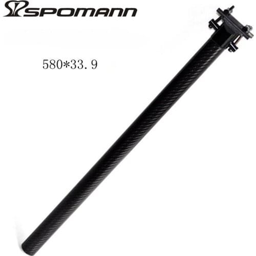 Full Carbon Seatpost Ultra Light Folding Bike Parts 33.9 * 580 mm 3K Weave Black Carbon Bicycle Seat Post Accessories