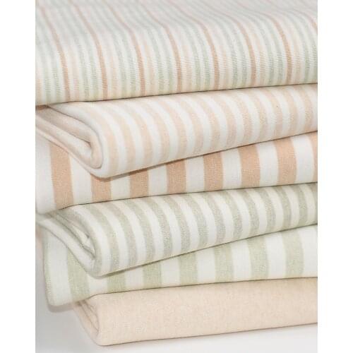 Striped Stretch Jersey Knitted Fabric Pure Cotton for Dress Shirt Children Pajamas Underwear Clothes Sewing Cartoon Anime Cloth