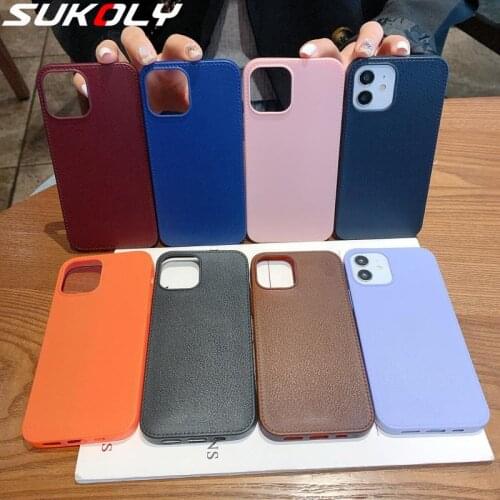 For iPhone 11 Pro Max 12 mini XR XS X 8 7 6 Shockproof Leather Texture Soft TPU Case Cover For iPhone 12 Pro Max Case Cover