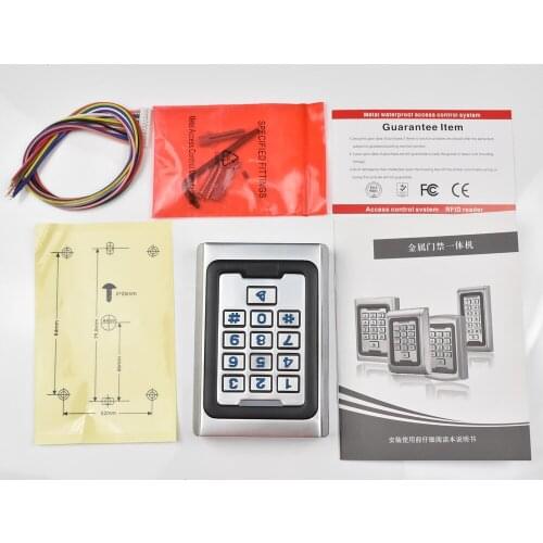 RFID 13.56mhz MF Card Door Access Control Metal Case Silicon Keypad Security Entry 2000 Users