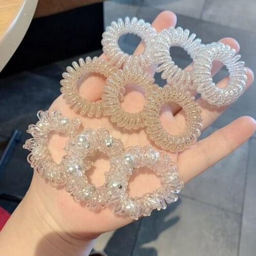 Cute Telephone Line Hairpin hair bows Hairline Tied Hair Rope Rubber Band High Elasticity Korean Glittering Girls Hair Rope