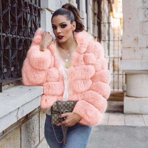 UPPIN Faux Fur Coat Jacket with Hood 2018 Women Pink Plus Size Fashion Winter Fox Fur Jackets Womens Tops Girls New Hooded Coats