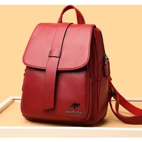 Women Backpacks New High Quality Leather Backpack Woman Fashion Female Backpack String Bag Large Capacity School Bag Luxury Sof