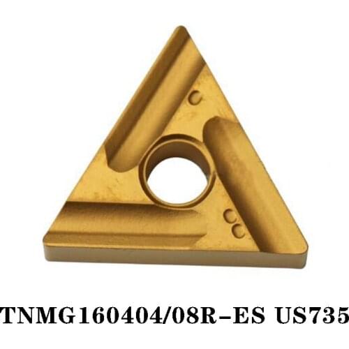 100% TNMG TNMG160404L ES US735 TNMG160404R ES TNMG160408L ES TNMG160408R 10pcs Carbide blade CNC lathe insertion High Efficient