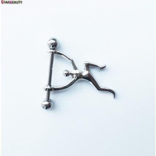 2Pcs Health Care Pull Up Figure Nipple Piercing 14G Nipple Rings Body Jewelry Cute Fake Nipple Cover Jewelry