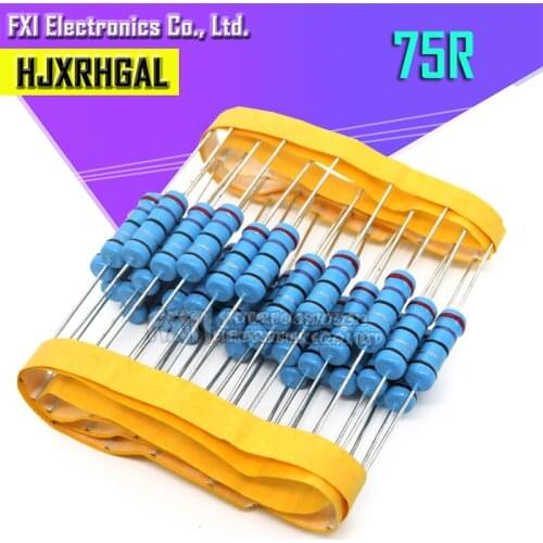 20pcs 2W 75 ohm 2W 75R Metal film resistor 2W resistance