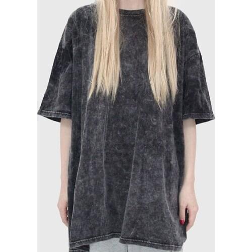 2021 Summer Thin Comfortable Simple Tie-Dye Solid Color T-Shirt Fashion Street Casual Round Neck Loose Clothes Hip-Hop Men’s Top