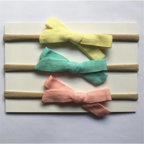 3pcs/pack Handmade Newborn kids Bow Nylon Headbands Soft Nylon Headwear Nylon Elastic Head band
