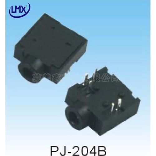 30PCS/LOT PJ-204B Headphone jack PJ204B 2.5MM audio and video outlets Copper Head