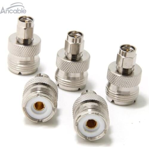 Ancable 5-Pack RF Coaxial Coax Adapter Connector UHF Female SO-239 to SMA Male Plug