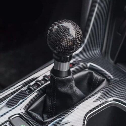 SDAO Car Automatic Shift Knob Real Carbon Fiber Gear Shift Knob Shifter Lever Round Ball Shape Auto Accessories Universal