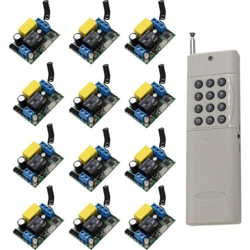 New Style 1CH 433Mhz 315mhz Wireless Remote Switch Receiver Module AC220V 10A 12Keys Remotes Control For Light Garage Door Gate