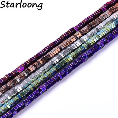 1pack/lot 3*1mm Natural stone bright multicolor hexagon shape loose hematite beads for DIY jewelry necklace making