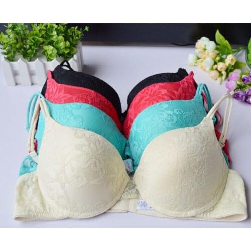 Women Lace Underwear Large Cup Bra Thick Padded Underwire Brassierer Charming Deep V Lingerie Push-up Underwear 32 34 36 38 40