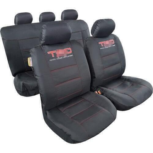 For Tacoma Canvas Seat Covers 2010, Waterproof Protectors for Car Truck SUV, Heavy Duty Black Oxford Full Set