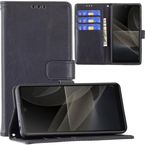1pcs For Sony Xperia ACE II SO-41B Wallet Crazy Horse Retro Leather Case Capa with Card Slots Stand