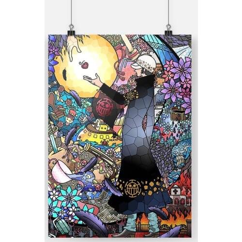 Home Decor Wall Art Trafalgar Law Canvas Painting One Piece Print Posters Modular Japan Anime Figure Pictures For Bedroom Frame