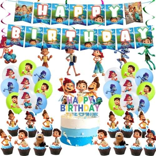 Disney Luca Childrens Birthday Party Cake Background Insert Row Decoration Items
