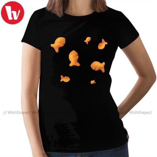 Goldfish T-Shirt Goldfish Scattered T Shirt New Fashion XL Women tshirt Summer Black Ladies Tee Shirt