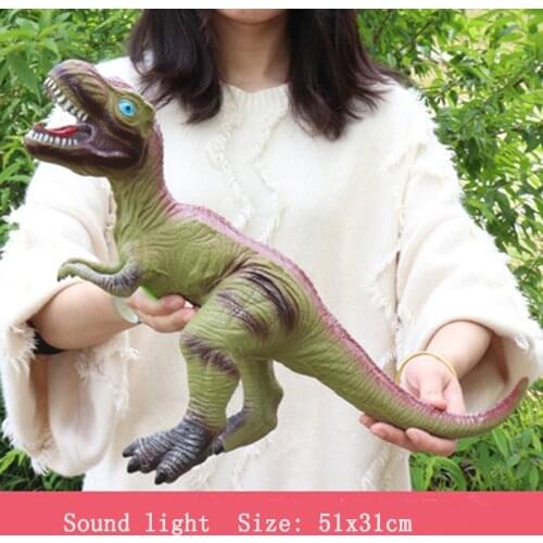 1Pcs Animal model toy large soft rubber simulation Tyrannosaurus model toy with roar sound effect funny gifts for children