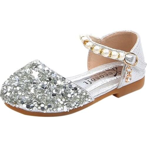 JAYCOSIN 2019 new girls sandals princess baby girl shoes Toddler Infant Kids Pearl Bling Sequins Single Princess Shoes Sandals