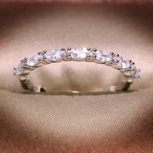 Fashion Women Rings 925 Silver Jewelry Inlaid Zircon Gemstones Finger Ring for Wedding Engagement Promise Party Gift Ornaments