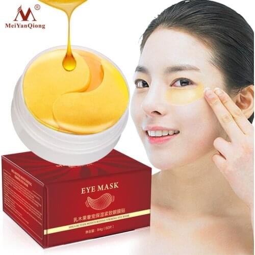 MeiYanQiong Shea Butter Collagen Eye Mask Moisturizing Firming Skin Anti Dark Circles Skin Care Whitening Eye Patches