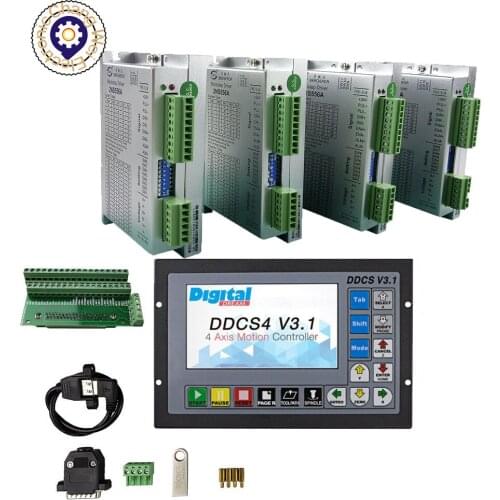 CNC Router 3/4-axis Kit Controller DDCSV3.1 + Stepper Motors Drives 2NS556A For Around 3NM NEMA23/34 motor