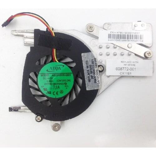 Laptop CPU Cooling Fan With Heatsink HP Mini 110-3000 COMPAQ MINI CQ10 HSTNN-Q46C 608772-001 AD5005HX-QD3 3 PIN
