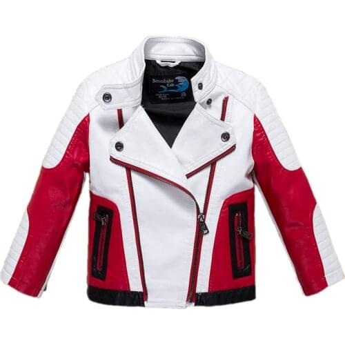 Fashion boy causal jacket coat novelty leather PU jacket coat for 3-14yrs boys students kids children outerwear leather clothing