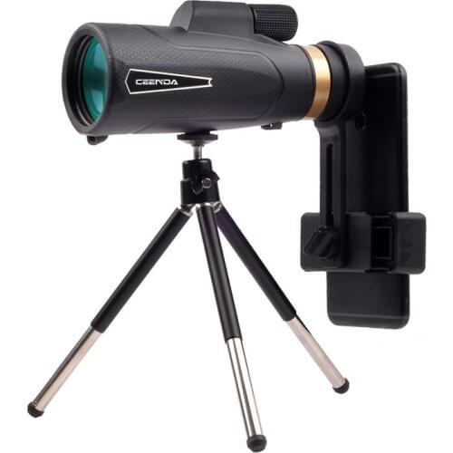 Portable Monocular 18x62 HD Waterproof Dual Focus Monoculars Green Film Coated Telescope Connect Mobile Phone for Outdoor Sports