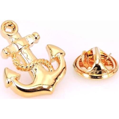 Mens Brooch Scarf Hat Accessories Golden Anchor Clip Neckpin Badge Pin Woman Wedding Couple High Quality Jewelry Gifts